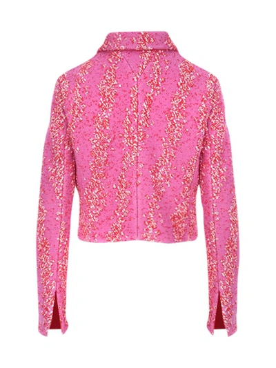 Shop Bottega Veneta Bubble Bouclé Jacket In Pink