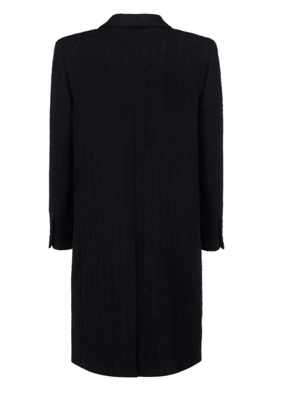 Shop Saint Laurent Single Breasted Coat In Black