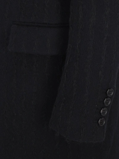 Shop Saint Laurent Single Breasted Coat In Black