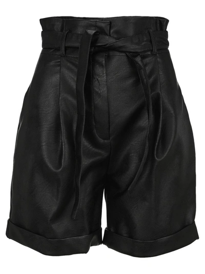 Shop Philosophy Di Lorenzo Serafini Belted Leather Shorts In Black