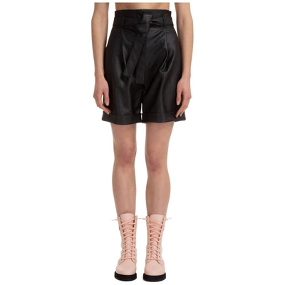 Shop Philosophy Di Lorenzo Serafini Belted Leather Shorts In Black