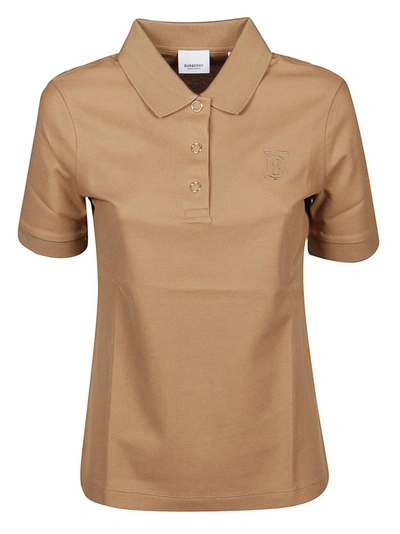 Shop Burberry Monogram Motif Polo Shirt In Brown