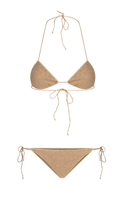 Shop Oseree Oséree Lumière Bikini Set In Gold