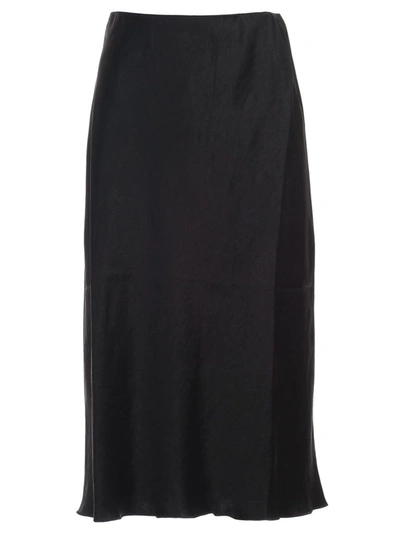 Shop Nanushka Zarina Satin Skirt In Black