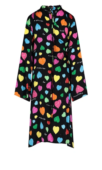 Shop Balenciaga Archive Hearts Backwrap Dress In Multi