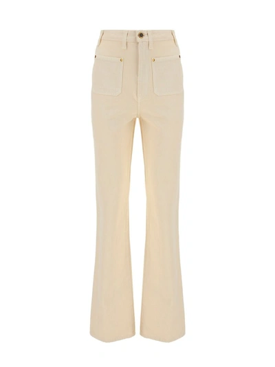 Shop Khaite Isabella High Waisted Jeans In White