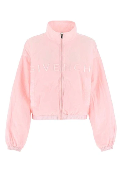 Shop Givenchy 4g Logo Embroidered Jogger Jacket In Pink