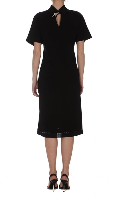 Shop Givenchy 4g Padlock Satin Dress In Black