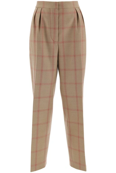 Shop Marni Checked Tailored Trousers In Beige