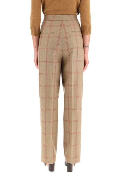 Shop Marni Checked Tailored Trousers In Beige