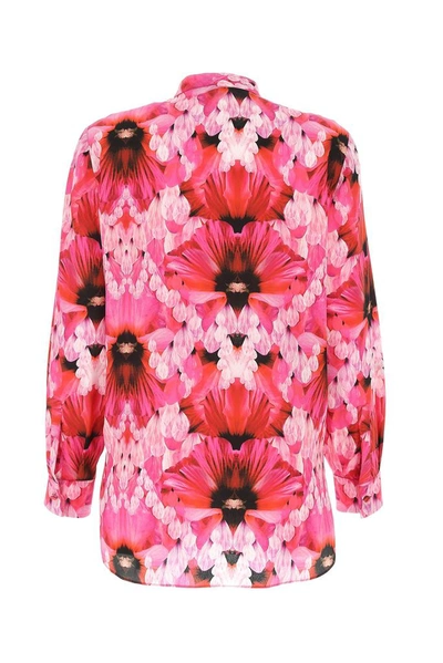 Shop Alexander Mcqueen Floral Printed Shirt In Pink