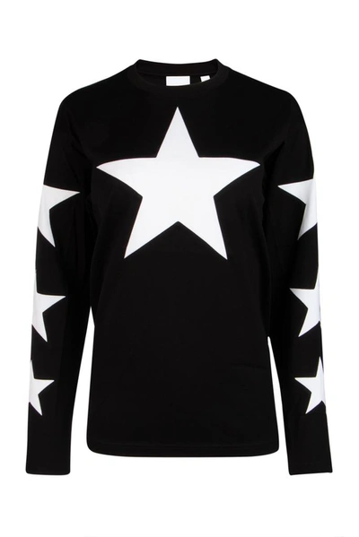Shop Burberry Star Print Long Sleeve T In Black
