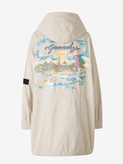 Shop Givenchy Island Parka Coat In White