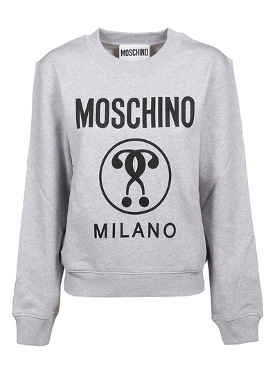 Shop Moschino Double Question Mark Sweatshirt In Grey