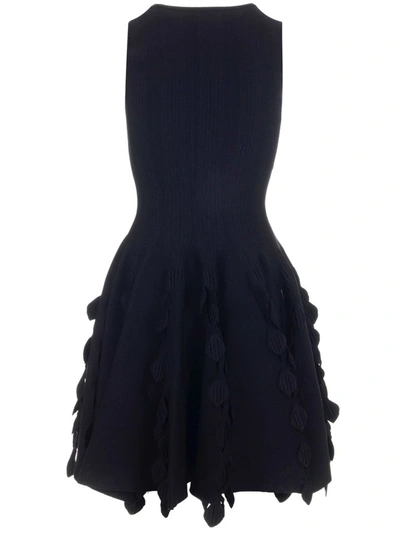 Shop Alaïa Flared Knit Skater Dress In Black