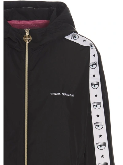Shop Chiara Ferragni Logomania Zipped Jacket In Black