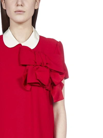 Shop Red Valentino Redvalentino Collar Detail Crepe Envers Mini Dress
