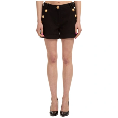 Shop Balmain Button Embellished Shorts In Black