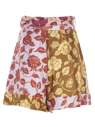 Shop Zimmermann The Lovestruck Spliced Shorts In Multi