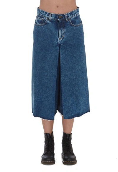 Shop Maison Margiela Spliced Denim Culottes In Blue