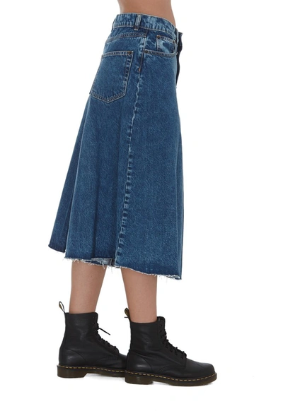 Shop Maison Margiela Spliced Denim Culottes In Blue