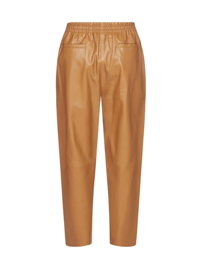 Shop Pinko Ultralight Leather Trousers In Brown