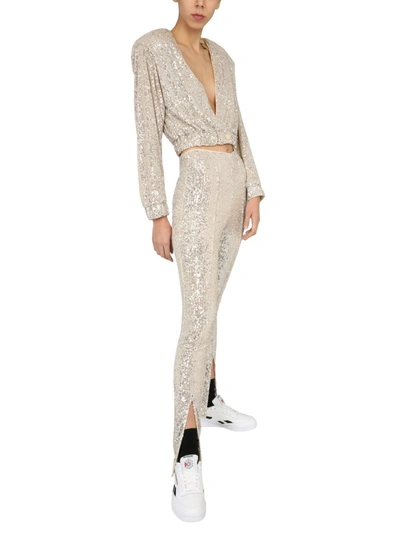 Shop Rotate Birger Christensen Rotate Judy Sequinned Cropped Jacket In Silver