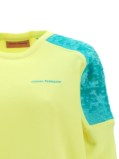 Shop Chiara Ferragni Sequin Embellished Panelled Sweatshirt In Multi