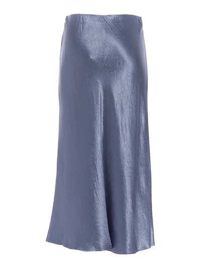 Shop Max Mara Satin Midi Skirt In Blue