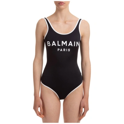 Shop Balmain Logo Print One In Black