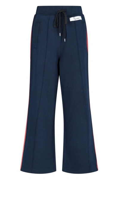 Shop Marni Contrast Side Stripe Drawstring Trousers In Navy