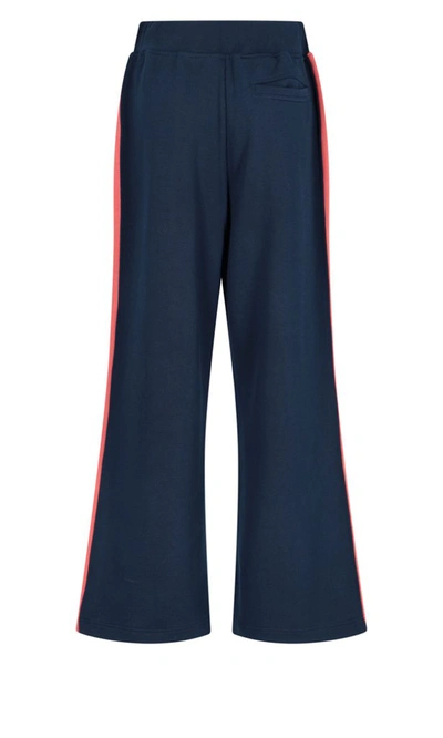 Shop Marni Contrast Side Stripe Drawstring Trousers In Navy