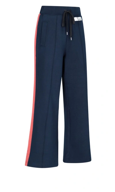 Shop Marni Contrast Side Stripe Drawstring Trousers In Navy