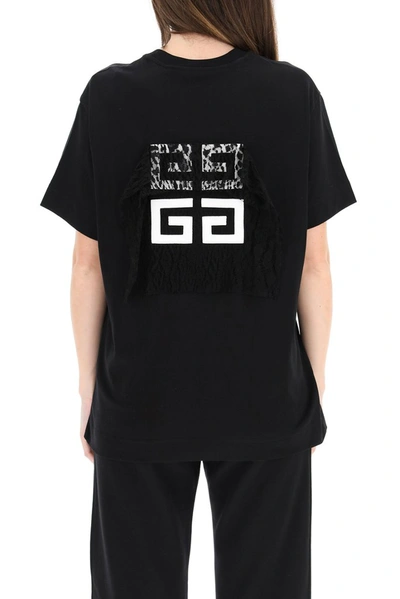Shop Givenchy Logo Lace Detailed T In Black