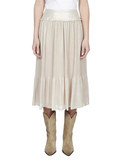 Shop See By Chloé Pleated Midi Skirt In Beige