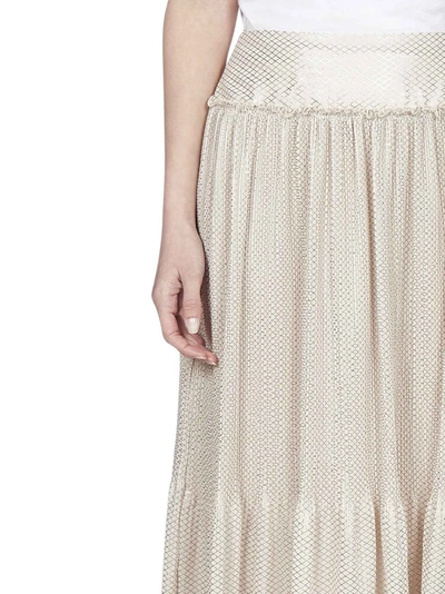 Shop See By Chloé Pleated Midi Skirt In Beige