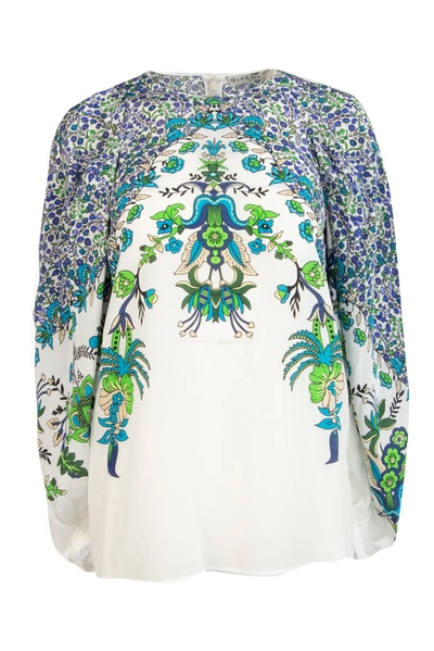 Shop Givenchy Floral Printed Batwing Sleeves Blouse In Multi