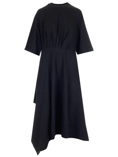 Shop Balenciaga Asymmetric Hem Maxi Dress In Black