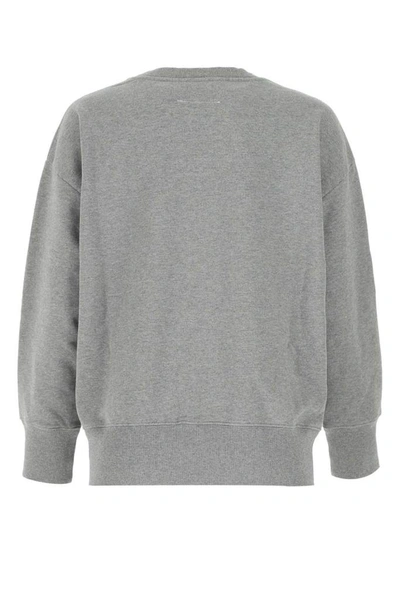 Shop Mm6 Maison Margiela Description Print Crewneck Sweatshirt In Grey
