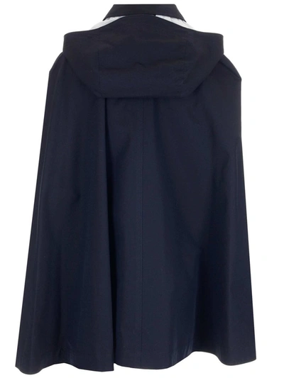 Shop Loewe Hooded Asymmetric Cape In Navy