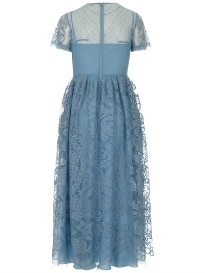 Shop Red Valentino Redvalentino Flared Midi Dress In Blue