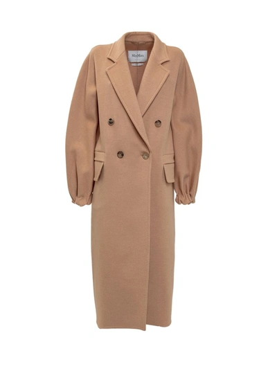 Shop Max Mara Double Breasted Coat In Beige