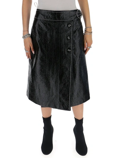 Shop Marni Wrapped Stitch Detail Skirt In Black