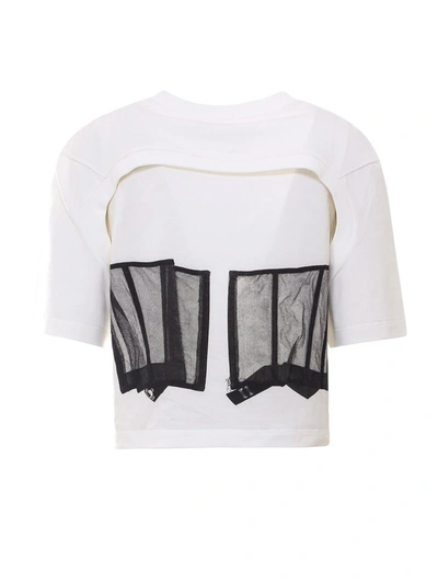 Shop Alexander Mcqueen Corset Print Cut In White