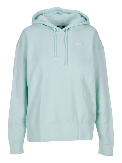 Shop Nike Sportswear Logo Embroidered Hoodie In Green
