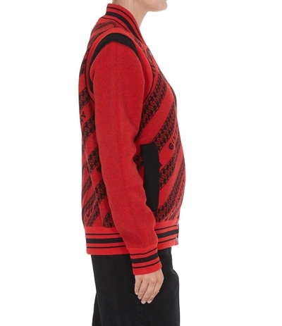 Shop Givenchy Allover Logo Bomber Jacket In Red
