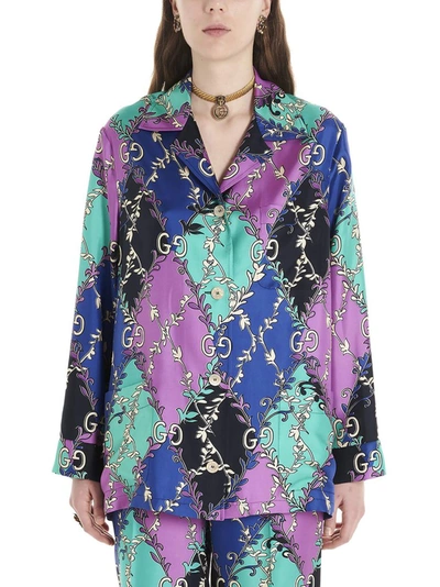 Shop Gucci Baroque Style Print Shirt In Multi