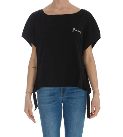 Shop Marni Logo Embroidered T In Black