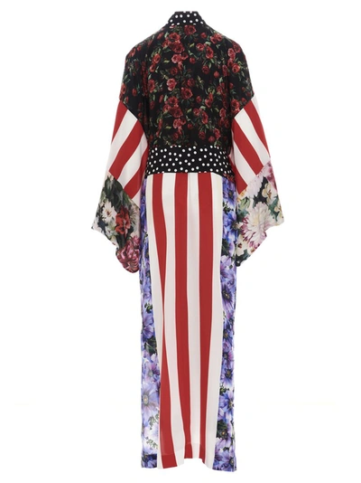 Shop Dolce & Gabbana Patchwork Long Robe In Multi