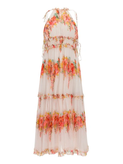 Shop Zimmermann Mae Tiered Frill Maxi Dress In Multi